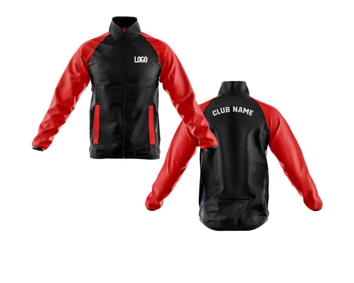 Black and Red Raglan Drop-Tail Cycling Jacket
